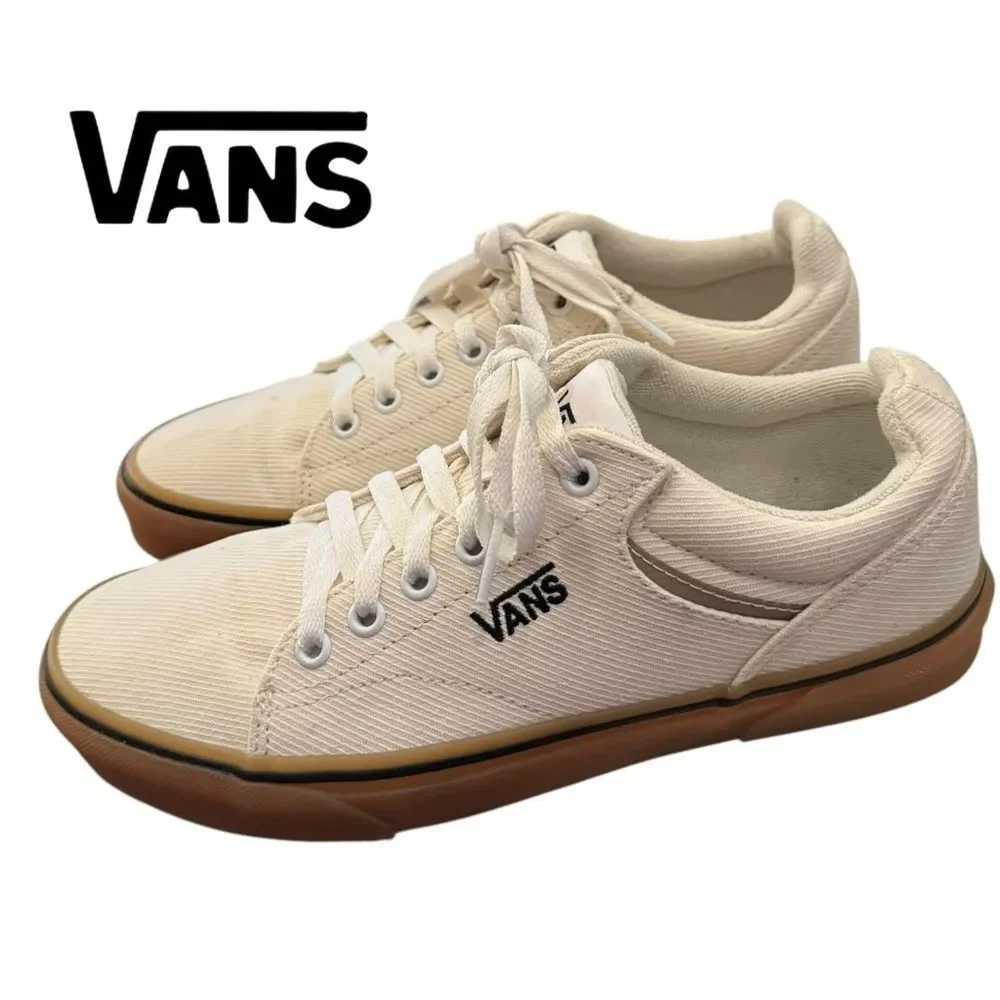 Vans Men's Seldan Creamy White Canvas Sneakers 7.5